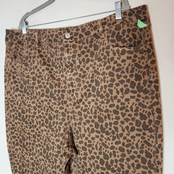 AE Curvy Super Highrise Brown Leopard Jeggings Skinny Jeans Plus Size 22 New - Picture 14 of 15